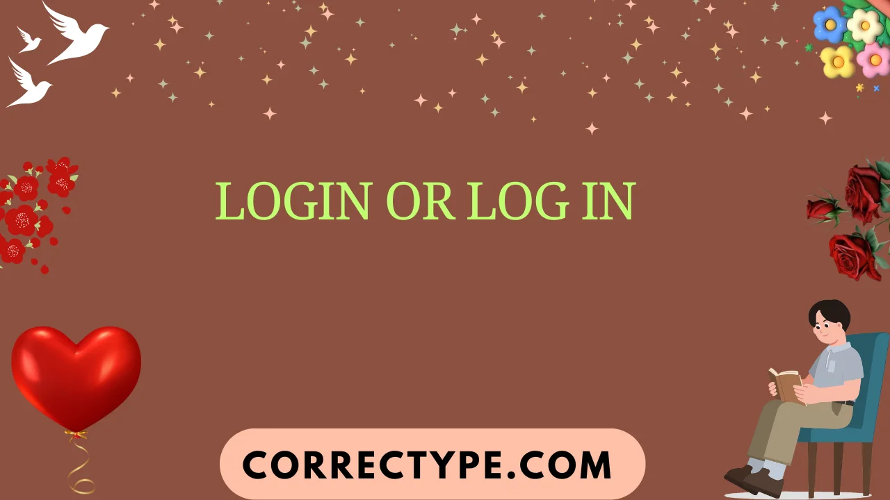 login or log in